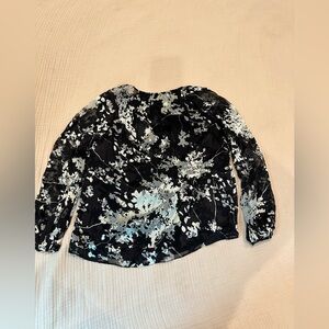 Diane Von Furstenberg Black and Grey Blouse